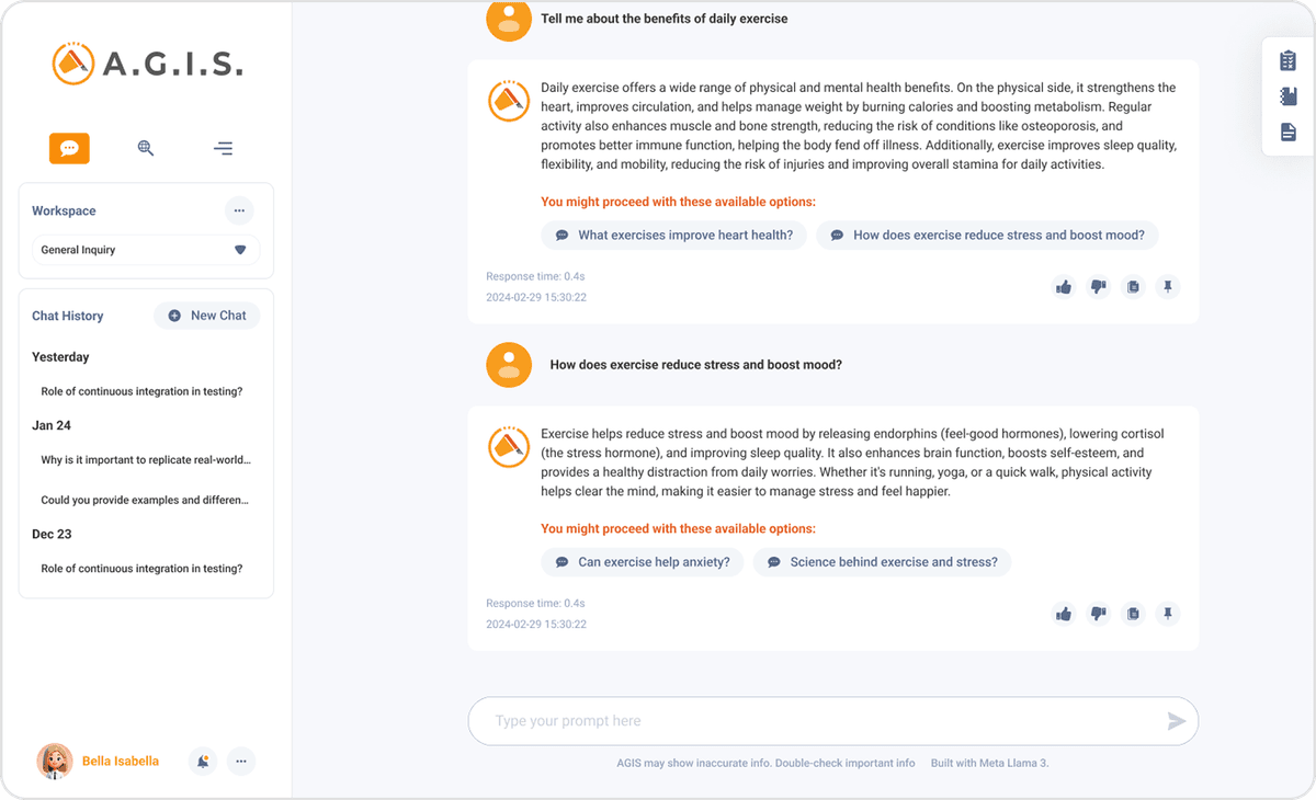 AGIS Chat Interface